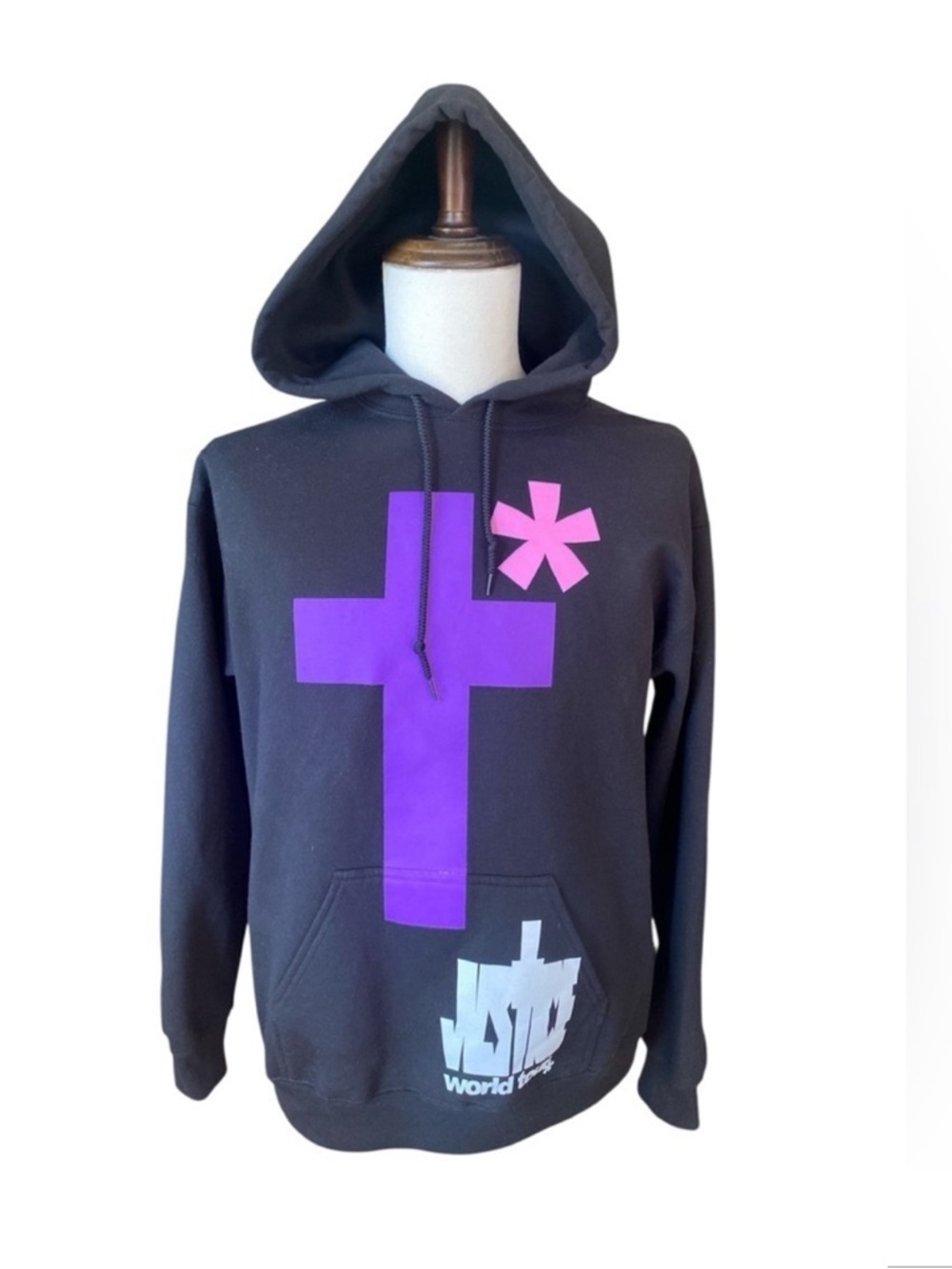 Justin Bieber Justice World Tour Cotton Blend Hoodie Sweatshirt Black SZ XL